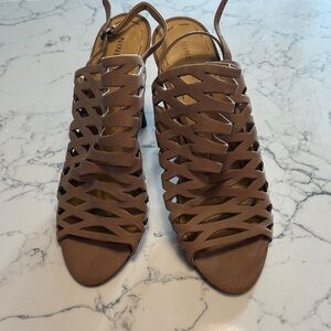 Nine West Tan Woven Sandals